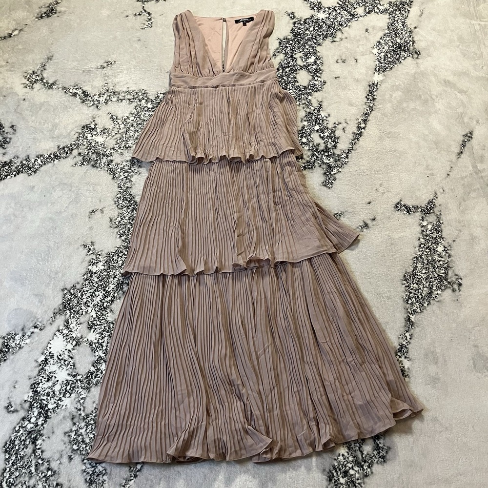 Lulus Dress Womens Size Small Tiered Maxi Strappy Evening Bridesmaid Gown Prom
